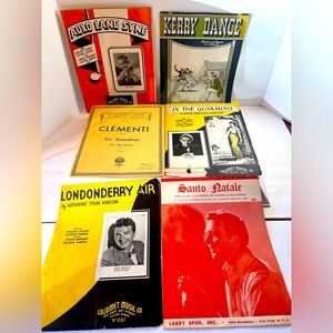 Vintage Six Piano Sheet Music Collection from pre 1954.